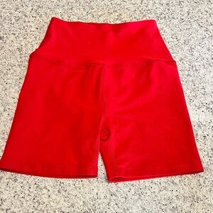 Beyond Yoga High-Waisted Red Shorts